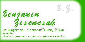 benjamin zisencsak business card